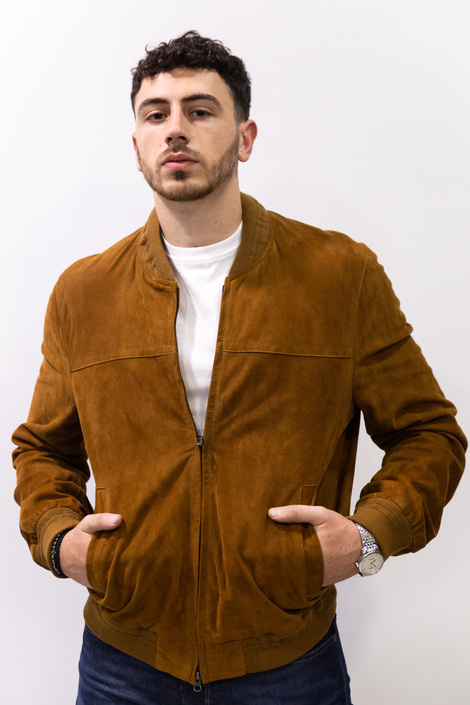 SUEDE POLO JACKET